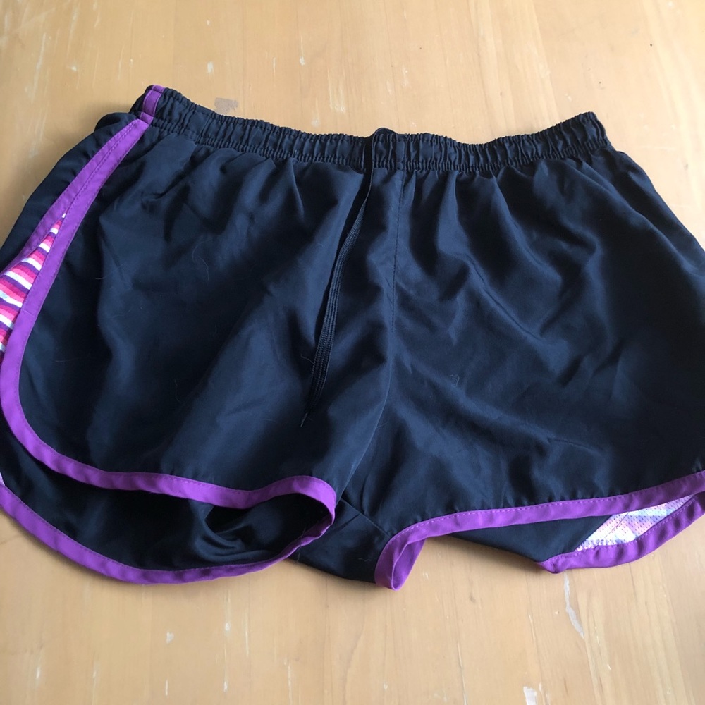 Roxy athletic shorts size Large black and purple